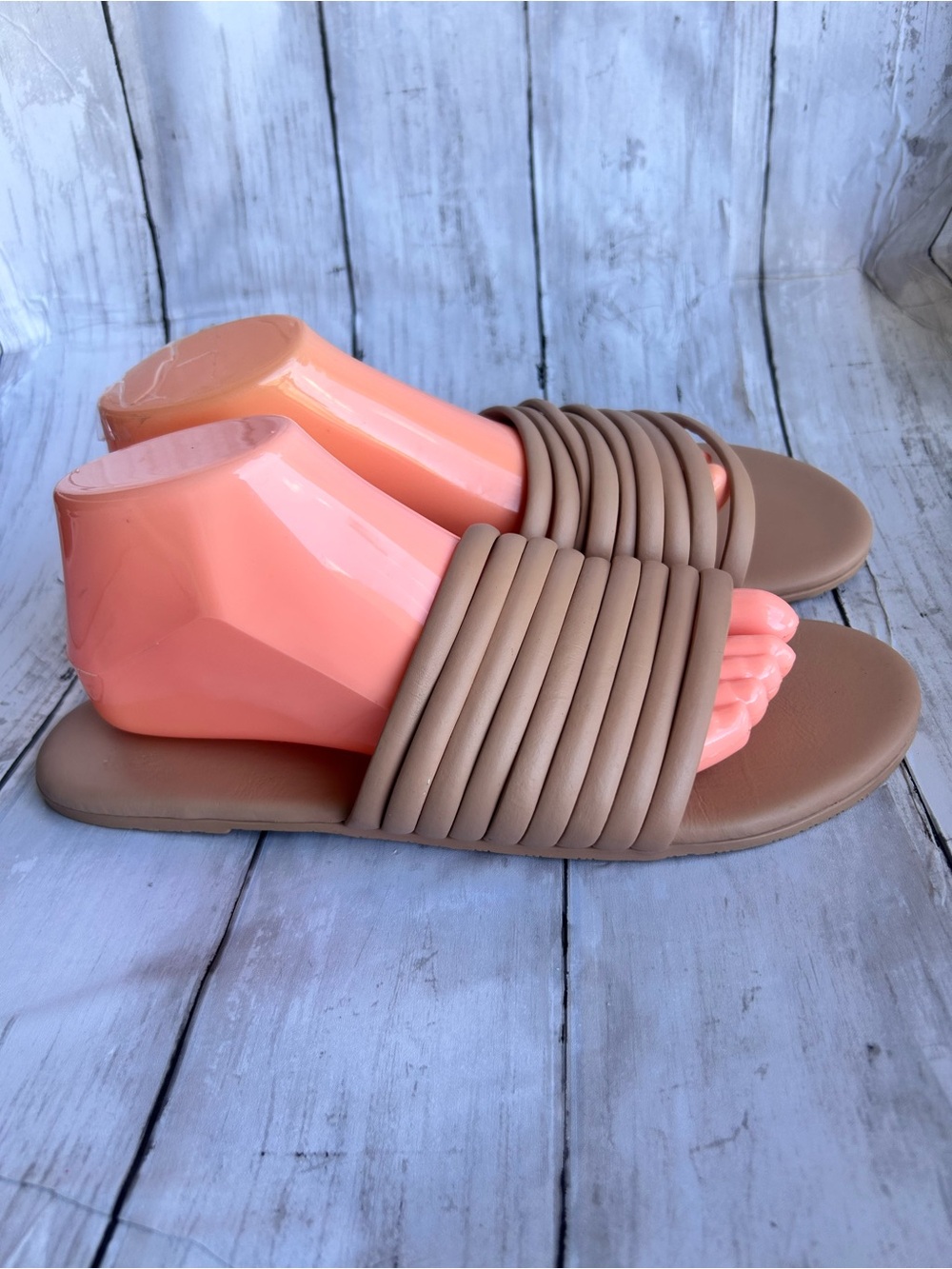TKEES Caro slide sandals in the nude